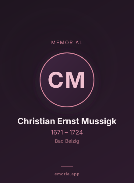Memorial portrait of Christian Ernst Mussigk