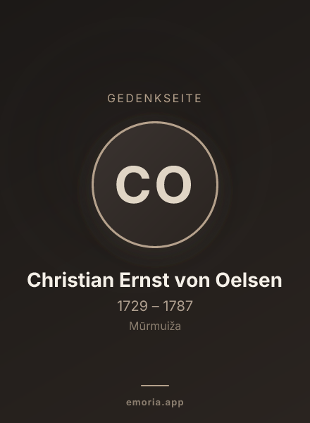 Gedenkportrait von Christian Ernst von Oelsen