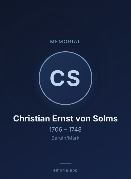 Memorial portrait of Christian Ernst von Solms