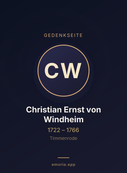 Gedenkportrait von Christian Ernst von Windheim