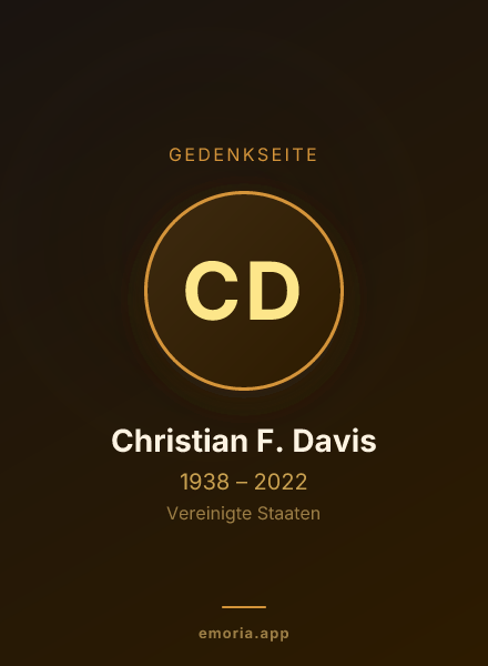 Gedenkportrait von Christian F. Davis