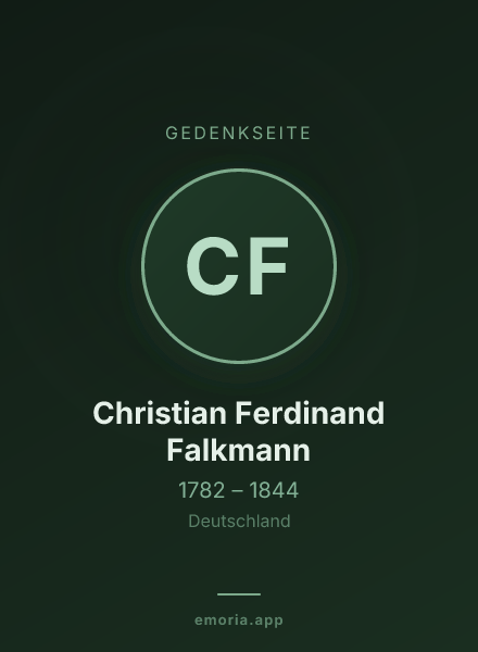 Gedenkportrait von Christian Ferdinand Falkmann