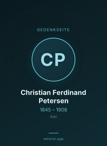 Gedenkportrait von Christian Ferdinand Petersen