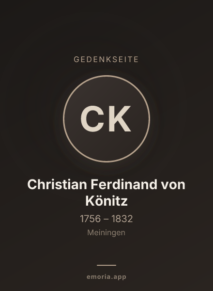 Gedenkportrait von Christian Ferdinand von Könitz