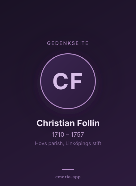 Gedenkportrait von Christian Follin