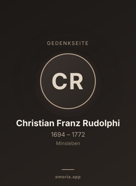 Gedenkportrait von Christian Franz Rudolphi