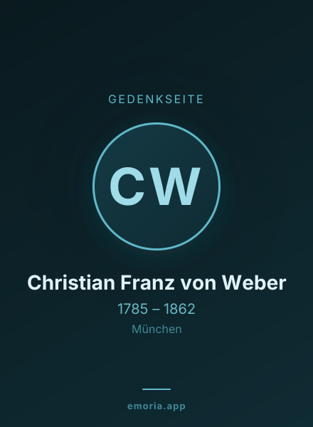 Gedenkportrait von Christian Franz von Weber