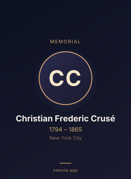 Memorial portrait of Christian Frederic Crusé