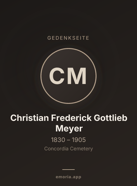 Gedenkportrait von Christian Frederick Gottlieb Meyer