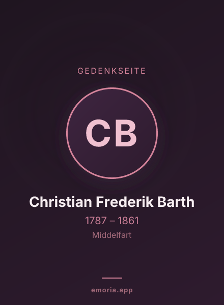 Gedenkportrait von Christian Frederik Barth