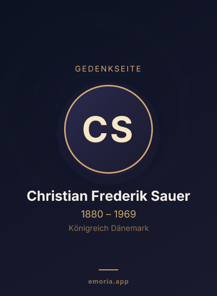 Gedenkportrait von Christian Frederik Sauer