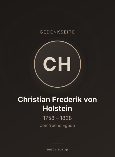 Gedenkportrait von Christian Frederik von Holstein