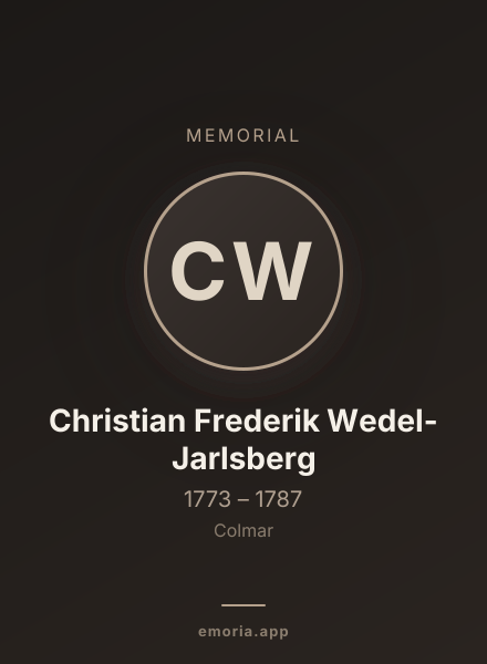 Memorial portrait of Christian Frederik Wedel-Jarlsberg