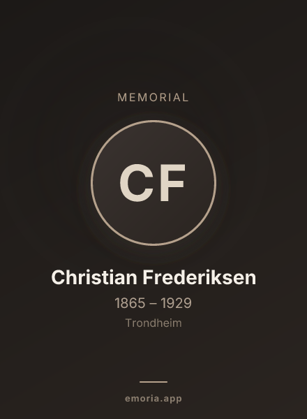 Memorial portrait of Christian Frederiksen