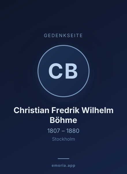 Gedenkportrait von Christian Fredrik Wilhelm Böhme