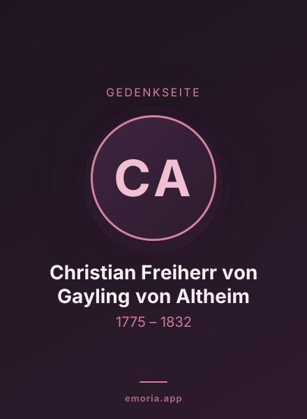 Gedenkportrait von Christian Freiherr von Gayling von Altheim