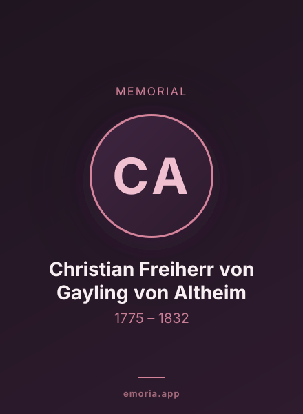 Memorial portrait of Christian Freiherr von Gayling von Altheim