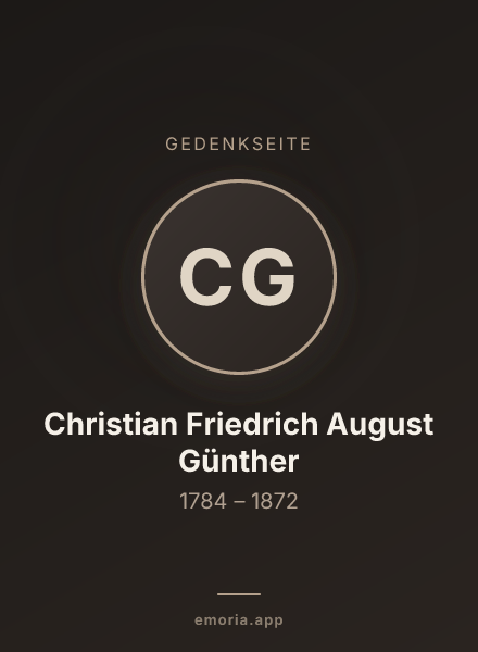 Gedenkportrait von Christian Friedrich August Günther
