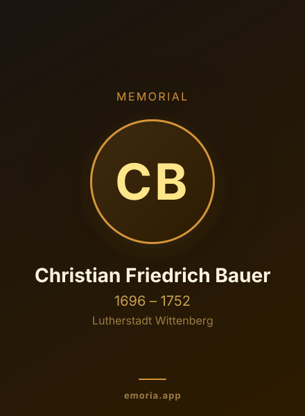 Memorial portrait of Christian Friedrich Bauer