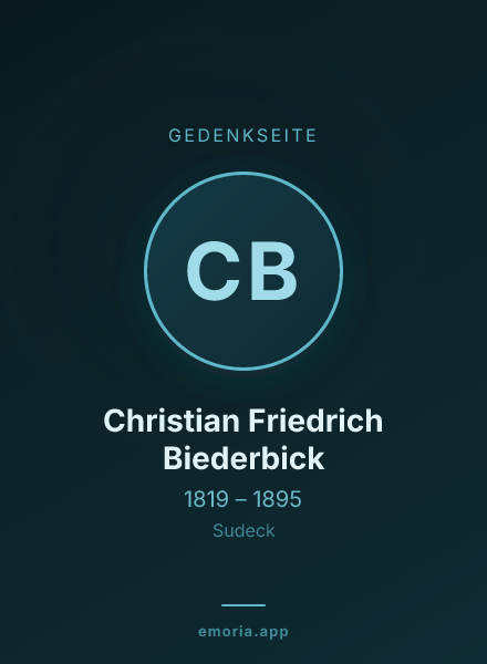 Gedenkportrait von Christian Friedrich Biederbick