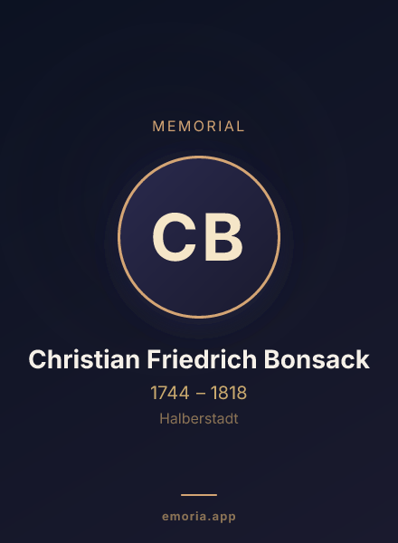 Memorial portrait of Christian Friedrich Bonsack