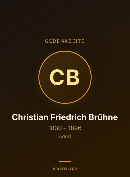 Gedenkportrait von Christian Friedrich Brühne