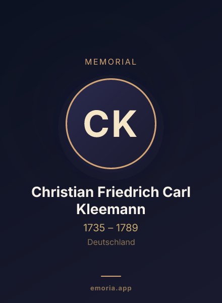 Memorial portrait of Christian Friedrich Carl Kleemann