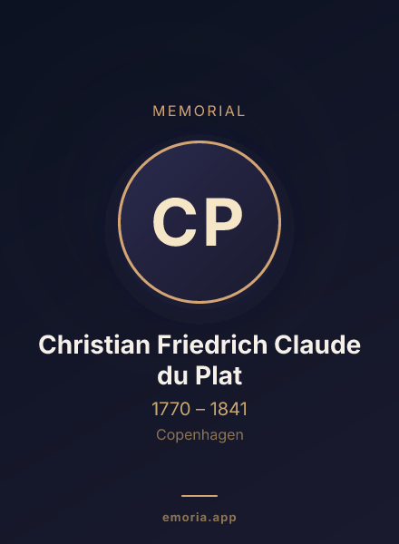 Memorial portrait of Christian Friedrich Claude du Plat