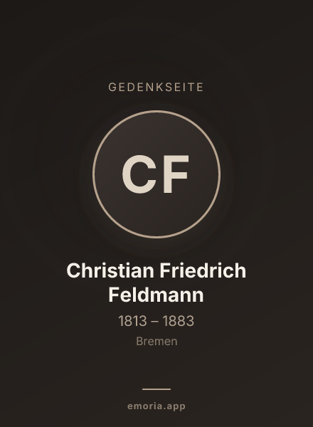 Gedenkportrait von Christian Friedrich Feldmann