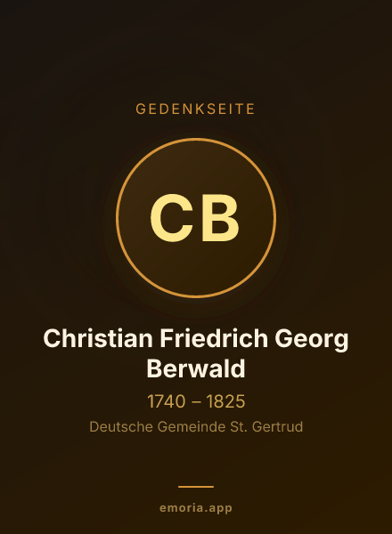 Gedenkportrait von Christian Friedrich Georg Berwald