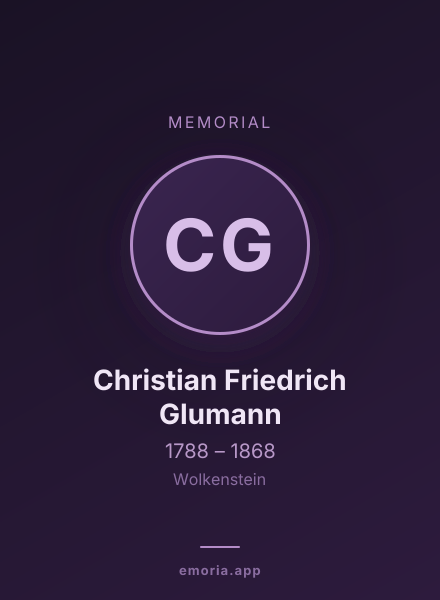 Memorial portrait of Christian Friedrich Glumann