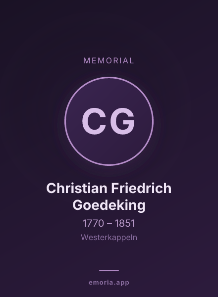 Memorial portrait of Christian Friedrich Goedeking