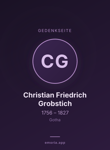 Gedenkportrait von Christian Friedrich Grobstich