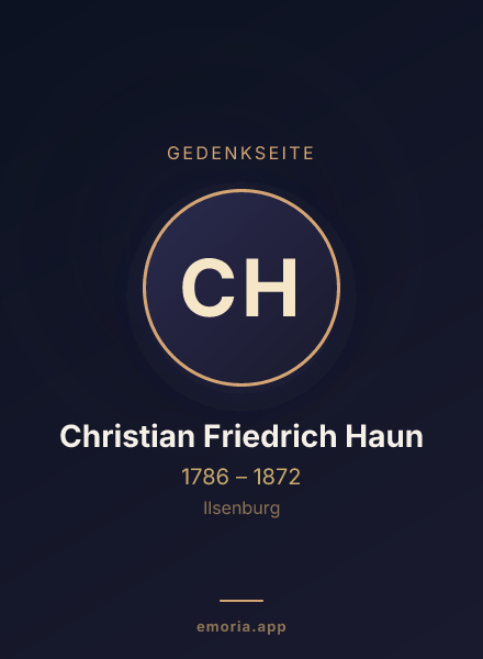 Gedenkportrait von Christian Friedrich Haun