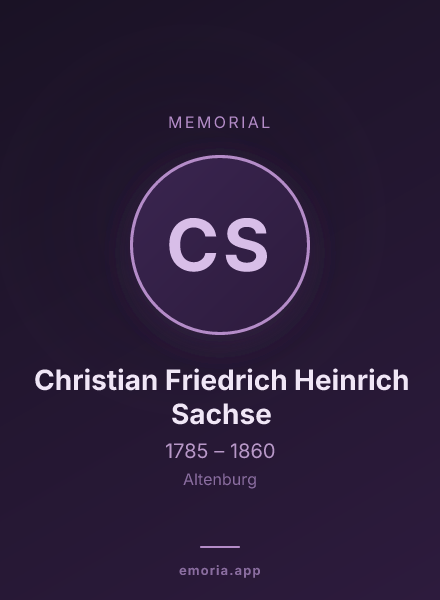 Memorial portrait of Christian Friedrich Heinrich Sachse