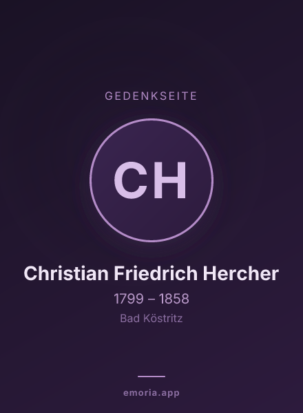Gedenkportrait von Christian Friedrich Hercher