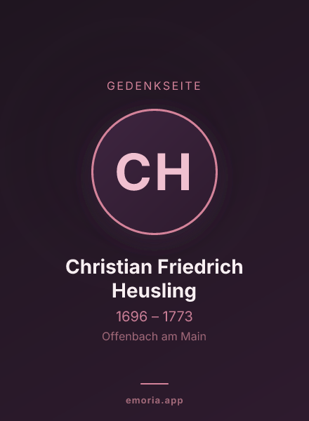 Gedenkportrait von Christian Friedrich Heusling