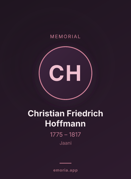 Memorial portrait of Christian Friedrich Hoffmann