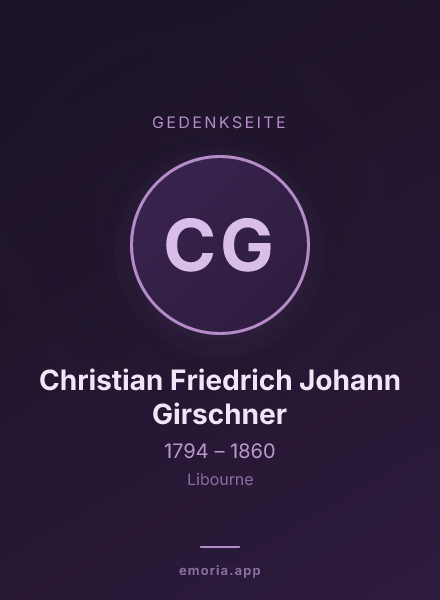 Gedenkportrait von Christian Friedrich Johann Girschner