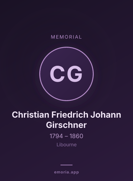 Memorial portrait of Christian Friedrich Johann Girschner