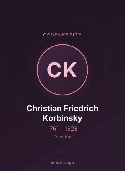 Gedenkportrait von Christian Friedrich Korbinsky