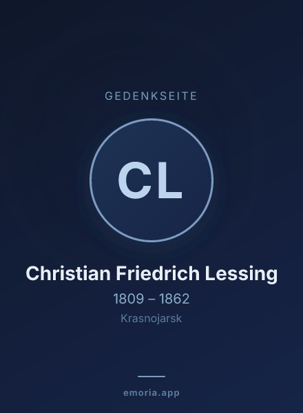 Gedenkportrait von Christian Friedrich Lessing