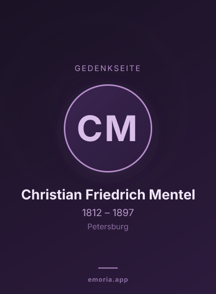 Gedenkportrait von Christian Friedrich Mentel
