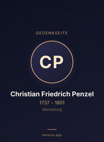 Gedenkportrait von Christian Friedrich Penzel