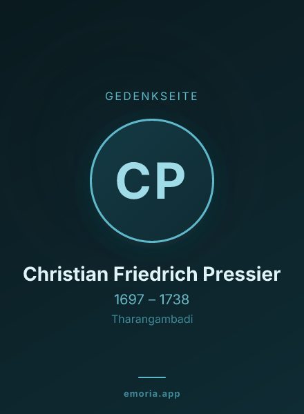 Gedenkportrait von Christian Friedrich Pressier