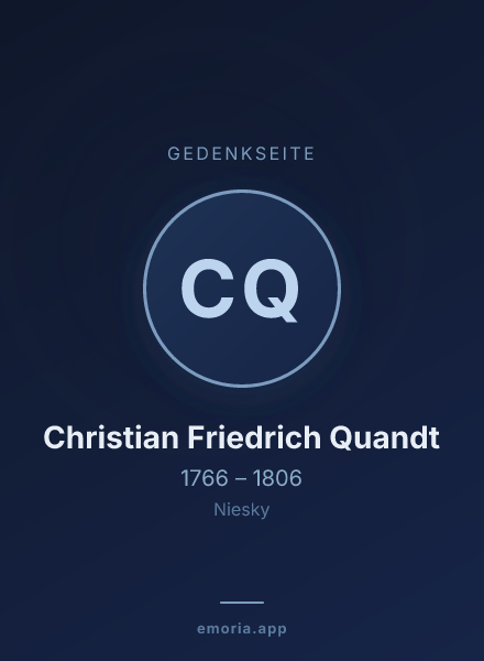 Gedenkportrait von Christian Friedrich Quandt