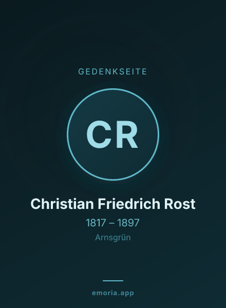 Gedenkportrait von Christian Friedrich Rost