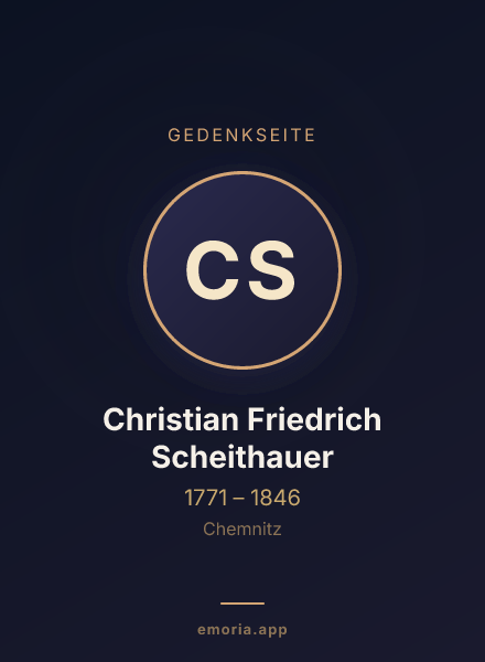 Gedenkportrait von Christian Friedrich Scheithauer
