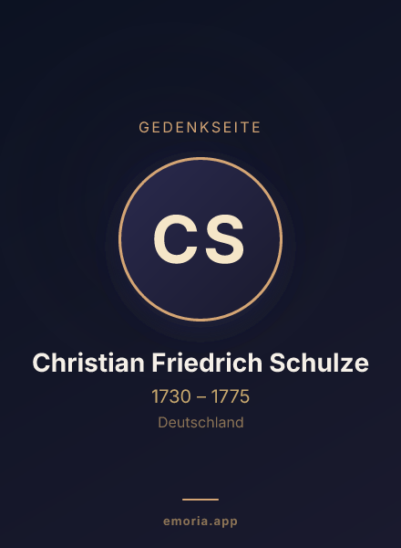 Gedenkportrait von Christian Friedrich Schulze