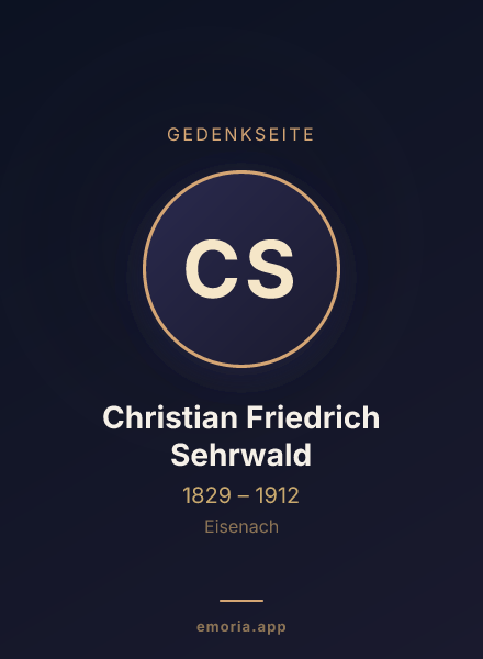 Gedenkportrait von Christian Friedrich Sehrwald